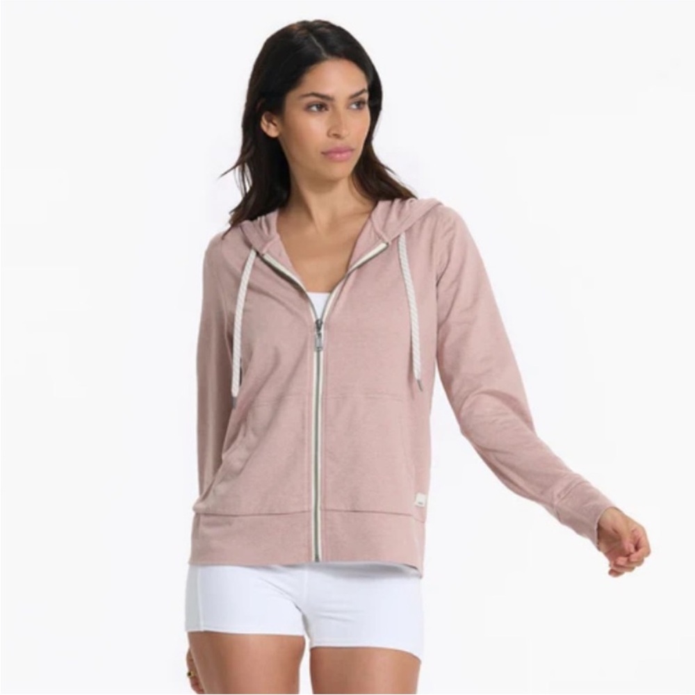 Vuori Halo Performance full zip hoodie pink Womens Size large